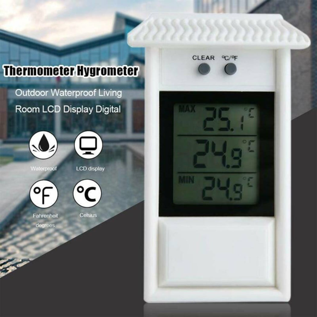 Min Digital LCD Outdoor Waterproof Max Digital Thermometer Garden Greenhouse # 