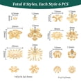 thumbnail image 2 of 48pcs 8 Styles Metal Filigree Flower Caps 6-25mm Gold Flower Bead Caps Multi-Petal Bead Cap Bails End Charm Caps, 2 of 6
