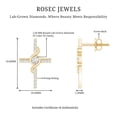 thumbnail image 5 of Rosec Jewels Lab Grown Diamond Cross Stud Earrings for Women - EF-VS Grade - Ready to Gift for Christmas, 10K Yellow Gold, 5 of 6