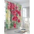 thumbnail image 3 of Fsddascl Summer Flowers Shower Curtain Set - Standard 72" x 72" Bathtub Curtain with 12 Hooks, Retro Country Botanical Floral Leaves Waterproof Fabric Stall Shower Curtains for Bathroom/Bathtub, 3 of 6