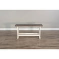 thumbnail image 2 of Sunny Designs Counter Wood Side Bench, Cottage White/Europen Dark, 2 of 3