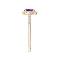 thumbnail image 3 of ANGARA Natural 0.8 Ct. Amethyst with Diamond Halo Ring in 14K Rose Gold for Women (Ring Size: 11.5), 3 of 9