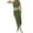 Green, variant on Women's Solid Color Vest top with Pleated Slit Maxi Dress Two Piece Casual Outfit Set XL Black