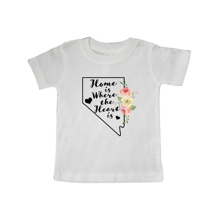 

Inktastic Nevada Home is Where the Heart is with Watercolor Floral Gift Baby Boy or Baby Girl T-Shirt