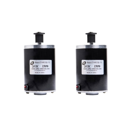 2-150W 24V DC w Pulley electric motor zy6812 scooter go-kart or minibike 3M Belt