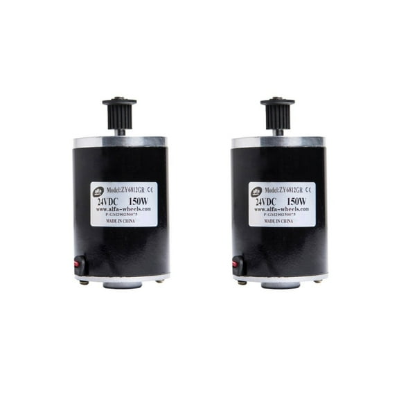 2-150W 24V DC w Pulley electric motor zy6812 scooter go-kart or minibike 3M Belt