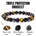 thumbnail image 2 of Pulseras de cuentas de ojo de tigre para hombres y mujeres, obsidiana negra Natural, hematita, protección de la salud magnética, joyería del alma, 2 of 4