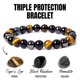 thumbnail image 2 of Pulseras de cuentas de ojo de tigre para hombres y mujeres, obsidiana negra Natural, hematita, protección de la salud magnética, joyería del alma, 2 of 4