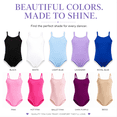 thumbnail image 6 of Girls Camisole Ballet Leotard, Adjustable Straps, Full Front Lining, Soft Cotton Dancewear for Ballet & Gymnastics, 6 of 7