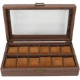 thumbnail image 1 of Caja Organizadora para Relojes de Grano de Madera, Caja de Almacenamiento de Lujo con 12 Compartimentos con Interior de Cuero PU Resistente a los Arañazos, 1 of 4