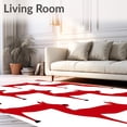 thumbnail image 2 of ODIKA 3'x5' Machine Washable Non-Slip Area Rug, Festive Reindeer Parade with Yuletide Spirit High Traffic Rug, Red, 735227, 2 of 7