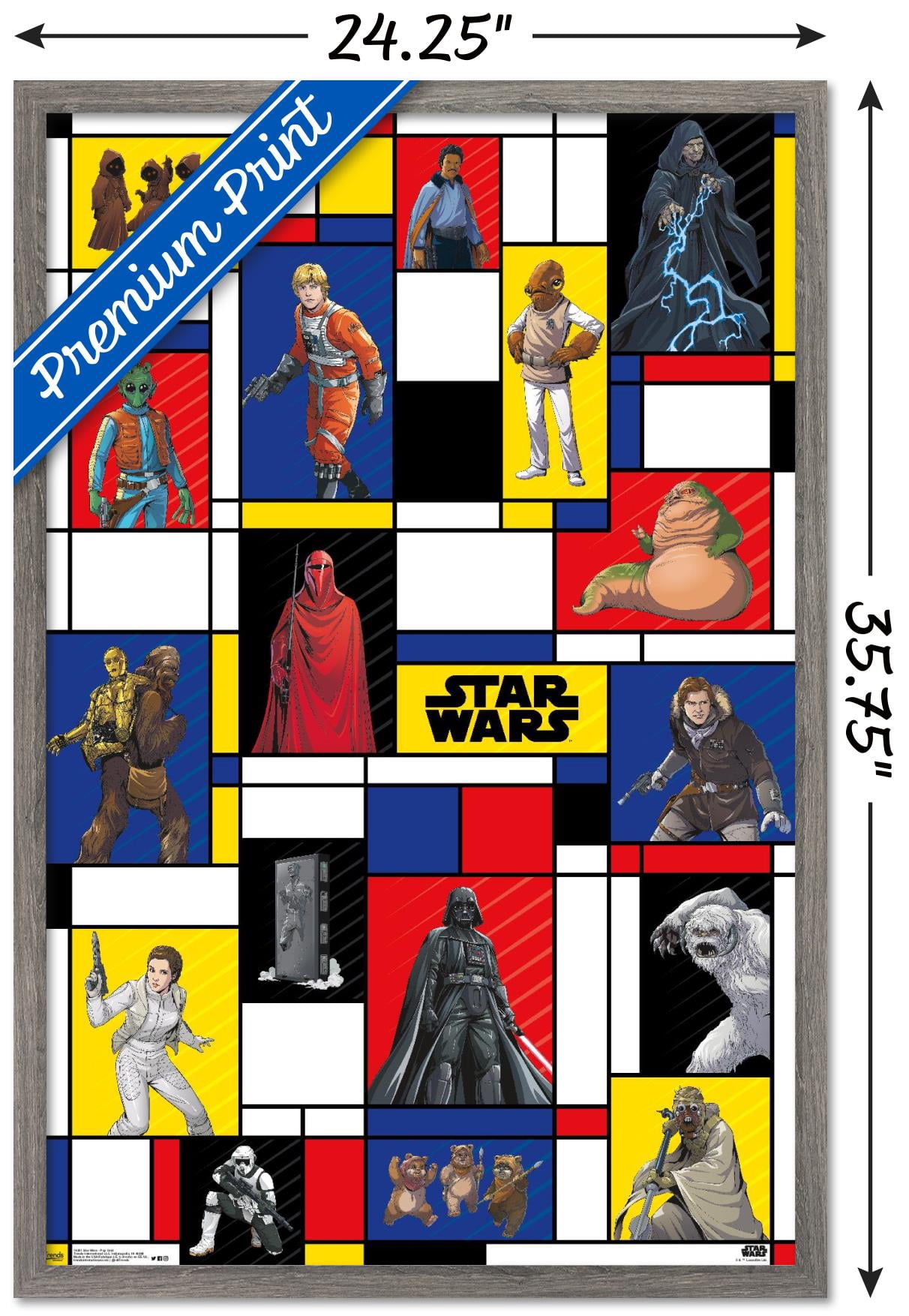 Star Wars: Saga - Pop Grid Wall Poster, 22.375" x 34", Framed