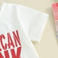 thumbnail image 6 of Bagilaanoe 4th of July Clothes for Toddler Baby Boys Short Sleeve Letter Print T-Shirt Tops + Striped Shorts 6M 12M 18M 24M 3T Kids Independence Day Clothes 2pcs Short Pants Set, 6 of 8