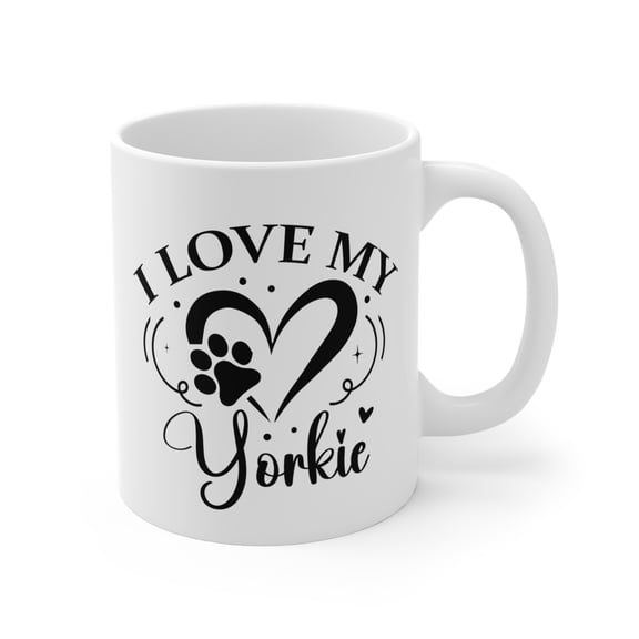 Gulf Coast Online Cute Yorkie Lovers Coffee Mug Gift Ceramic 11oz White