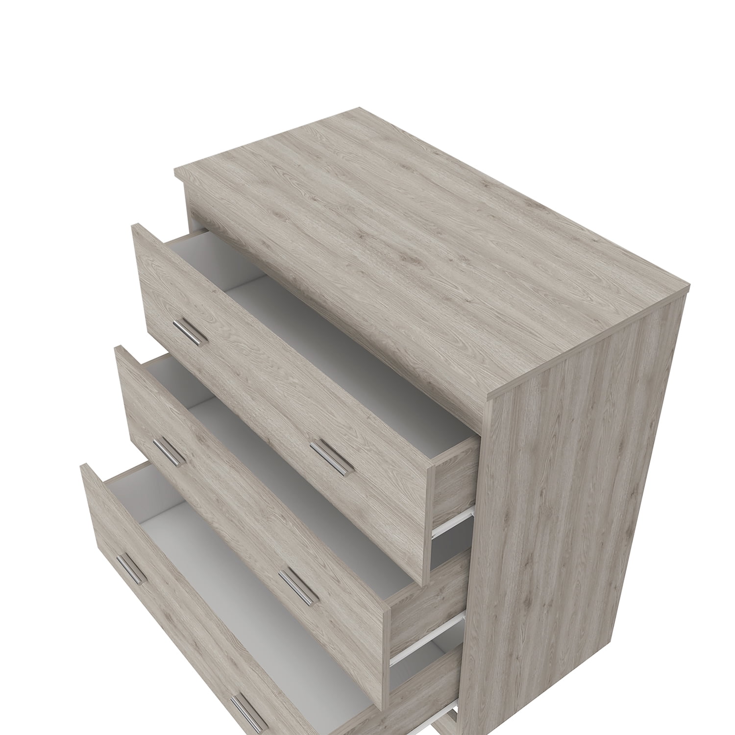 Kadyn Three Drawer Dresser, Nightstand with Handles, Chest of Drawers for Bedroom, Light Gray Kadyn Three Drawer Dresser, Nightstand with Handles, Chest of Drawers for Bedroom, Light Gray