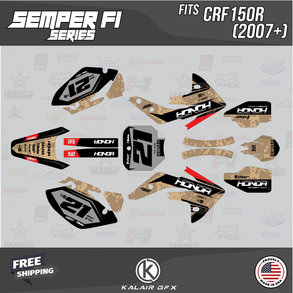 Kalair GFX Graphics Kit for Honda CRF150R (2007-2023) Semperfi Series