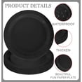 thumbnail image 3 of 50 platos de papel negro desechables de 9 pulgadas, platos de postre negros para Halloween, boda, baby shower, suministros de fiesta de cumpleaños, 3 of 4