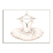 Stupell Industries Ballerina Tutu on Hanger Pink Ballet Dance Outfit, 13 x 19, Designed by Studio Q