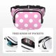 thumbnail image 5 of Balery Pink And White Polka Dot Mochila Cinturón para Mujeres y Hombres, Bolsa de Cintura Impermeable de Doble Capa con Correa, 5 of 8
