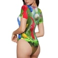thumbnail image 3 of Lsque Pikmin Women's Crew Neck Short Sleeve Bodysuit Basic T Shirts Tops Onesie Adult Cute Pajama-X-Large, 3 of 8
