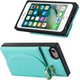 thumbnail image 5 of Wallet Cases for iPhone SE 2022/SE 2020/7/8 with Card Holder 4.7",PU Leather Magnetic Clasp [360° Rotatable Ring Holder Kickstand] Heavy Duty Flip Case for Women Girls,(Mint Green), 5 of 14