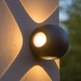 thumbnail image 1 of Aplique de pared LED 12W, interior y exterior, moderno pie circular negro, estanco IP65, blanco cálido 3000K (1 unidad), 1 of 4