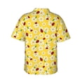 thumbnail image 3 of Balery Chamomile And Ladybug Print Men's Hawaiian Shirts Short Sleeve Beach Shirt Relaxed Fit Vacation Button Down Shirts-Large, 3 of 9