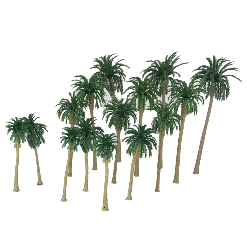 130 x Plastic Model Coconut Palm Trees Train Model Set Accessories 