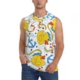 thumbnail image 2 of Lsque Ducks and Anchors Print Men's Cotton Blend Sleeveless Muscle Shirts (S-3XL)- Moisture Wicking, Odor Protection, UPF 30+,Small, 2 of 8