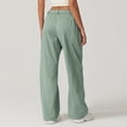 thumbnail image 5 of Women's Zip Front Palazzo Pants with Cargo Pockets High Waist Comfortable Wide Leg Trousers in Soft Cotton, 5 of 8