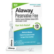 ALAWAY PF Alaway Eye Drops, Preservative Free Antihistamine Eye Drops for up to 12 Hours of Eye Itch Relief, 20 Single-Dose Vials