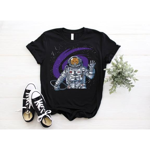 Astronaut Cat Spaceman Funny Space Dwarf Solar System Astronomy T-Shirt, Space Geeks Gifts, Astronauts Lovers Birthday Party Present Moon
