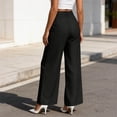 thumbnail image 4 of Aimik Women's High Waist Pleated Wide Leg Pants Straight Leg Dress Trousers Fashion Work Office Business Pant with Pockets, 4 of 5