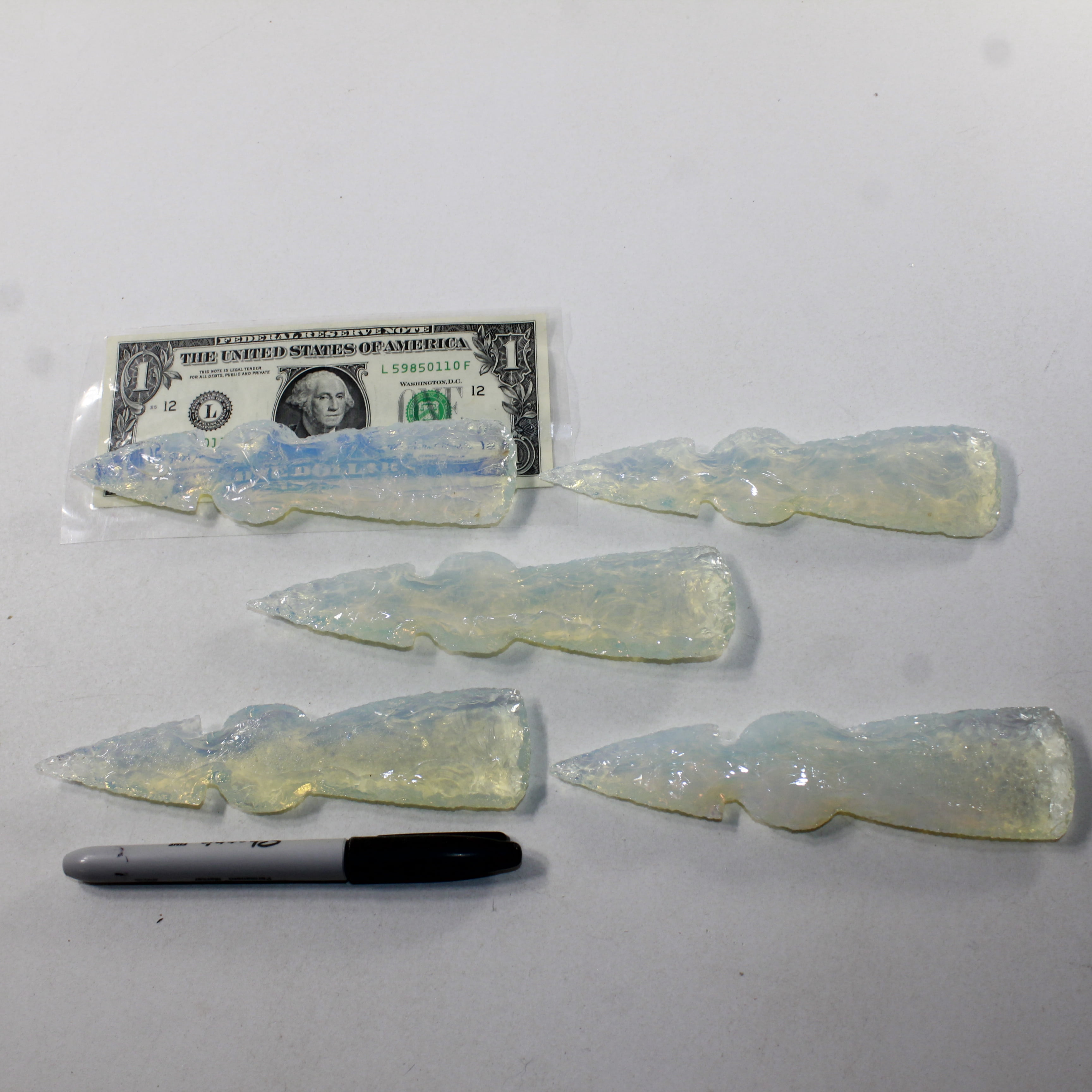 5 Opalite Ornamental Tomahawk Heads #382N  Ax Axe Hatchet