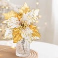 thumbnail image 3 of Mosey Golden Christmas Flower Indoor Outdoor Decor Realistic Design Fade-resistant Artificial Flower Xmas Supply, 3 of 7