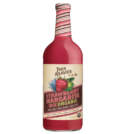 Tres Agaves Organic Strawberry Margarita Mix, 33.8 fl oz Pack of 12