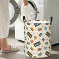 thumbnail image 4 of Lsque Retro Vintage Tape pattern Laundry Hamper Basket, Tall Woven Rope Hamper Basket for Clothes, Lightweight Storage Basket, Collapsible Waterproof-Small, 4 of 8