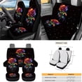 thumbnail image 3 of Yuyamidu Colorful Rose Car Seat Covers Front Back Seat Cover Set with Car Steering Wheel Cover Safe Belt Pads Coasters Garbage Can Rear View Mirror Cover Keychain Air Vent Storage Bag 15 PCS, 3 of 7