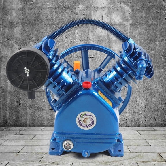 Heavy Duty Cast Iron Air Compressor Pump Head, 2.2KW 175psi Max, V-0.25/12.5 Model
