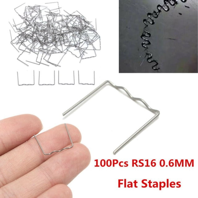 100pcs RS16 0.6mm Flat Staples Hot Stapler for Car Auto Bumper Weld Torch Repair
