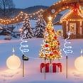 thumbnail image 6 of Lunxisen 4 Pcs Solar Christmas Tree Outdoor Prelit LED Light with Warm White Lights, Light up Xmas Pathway Markers Indoor Holiday Christmas Decoration Lamp, 6 of 9