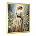 thumbnail image 2 of Designart "Impressionist Fashion in Flower Field IV" Fashion Framed Wall Art - Glam White Dior Living Room Framed Canvas Art, 2 of 6