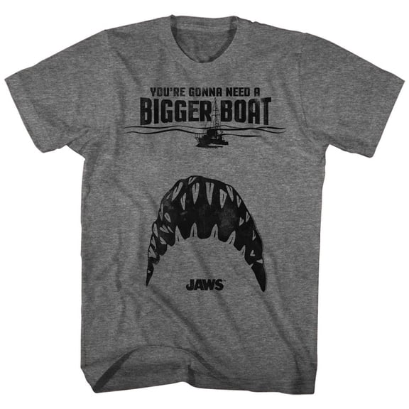 Jaws Teeth Graphite Heather Adult T-Shirt 5Xl