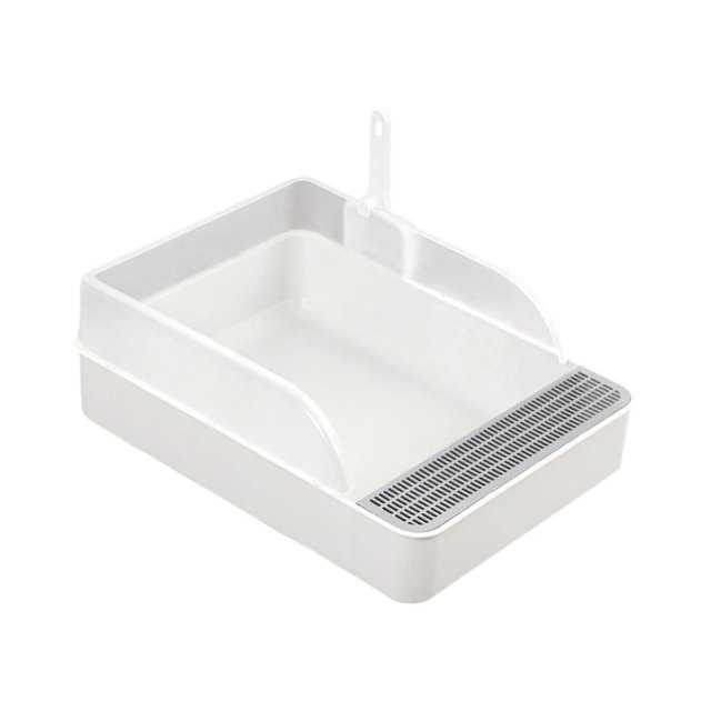Caja de arena para gatos, arenero, inodoro para mascotas, arenero para gatos, bandeja de arena para mascotas para gatitos Blanco S