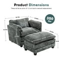 thumbnail image 2 of Aukfa Boucle Accent Chair with Ottoman,Upholstered Armchair Cozy Lounge Chair for Living Room/Bedroom,Gray, 2 of 7