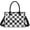 Black and White Checkered, variant on PVC Tote Bag for Women Letters Print Hobo Handbags Paper Bag with Strap for Work Travel