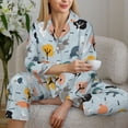 thumbnail image 6 of Uemuo Elephant Tree Pattern Womens Pajama Sets,PJ Set for Women,Pajamas for Women Logo,Long Sleeve Pajama Set for Women,Soft Long Sleeve Top With Pants-Large, 6 of 9