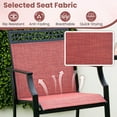 thumbnail image 6 of Costway Outdoor Counter Stools Set of 2 with Footrest & Armrests Metal Frame for Backyard Red, 6 of 8