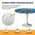 thumbnail image 2 of Elastic Fitted Round Tablecloth, Funny Diving Pig Waterproof Stretch Table Cover for 55"-60" Tables, Ocean Sea Coastal Coral Fish Marine Life Washable Outdoor Tablecloths for Patio, Picnic, Camping, 2 of 9