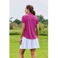 thumbnail image 3 of Pinspark Polo Shirts for Women Moisture Wicking Golf Shirt Half Zip Pullover Curved Hem Athletic Tennis Tops, 3 of 7